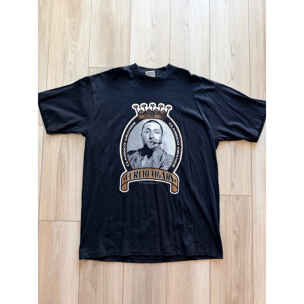 1997 Vintage All Sport The Three Stooges T Shirt Mens XL Black Curlio Cigars